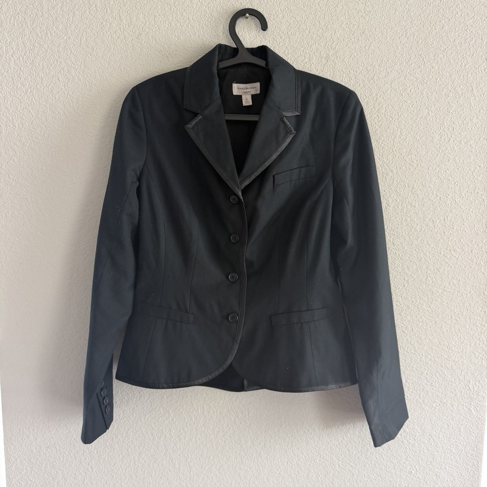 Isaac Mizrahi for Target Black Blazer Women's Size 6 Satin Trim Fitted Old money